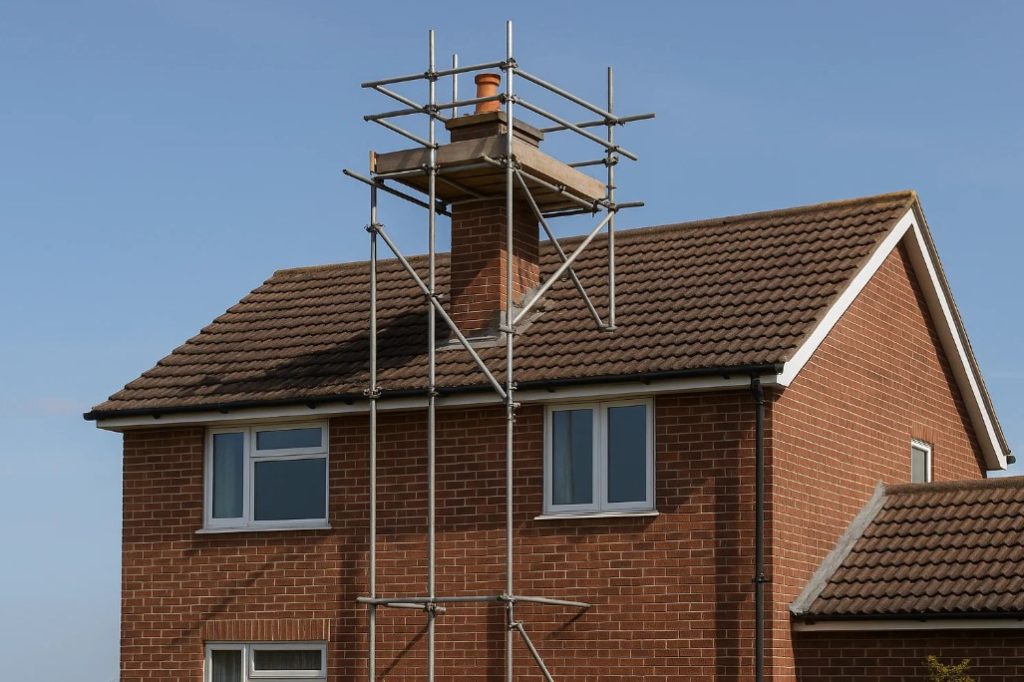 scaffolding is essential for chimney repairs