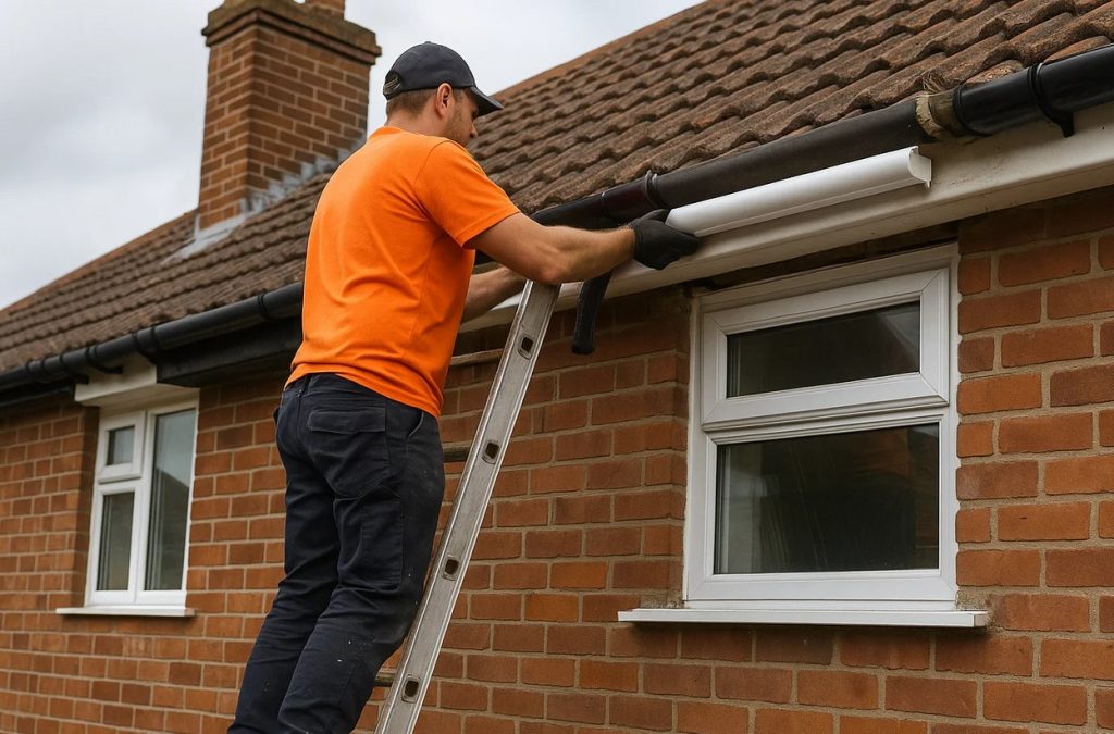 replacing gutter with ladder